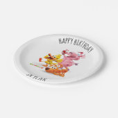 WordWorldのパーソナライズなパーティーのプレート ペーパープレート (アングル)