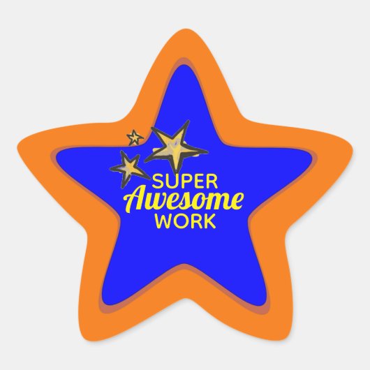 Work すごい Student素晴らし Stickers 星シール (正面)