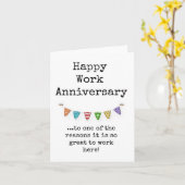 Work Anniversary Card、印刷可能な同僚、ボス カード (黄色い花)