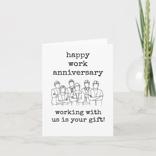 Work Anniversary Card, Working Us Is Your カード (正面)