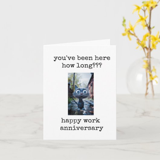Work Anniversary, You've Been Here How Long, Funny カード (黄色い花)