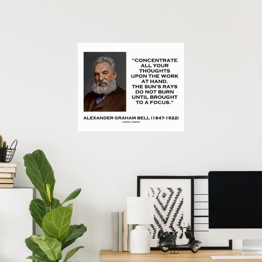 Work Bell引用文 ポスター (ホームオフィス)