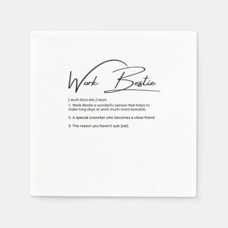 Work Bestieのおもしろい同僚と同僚のクラシック スタンダードカクテルナプキン