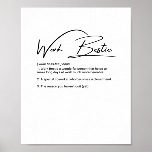 Work Bestieのおもしろい同僚と同僚のクラシック ポスター (正面)