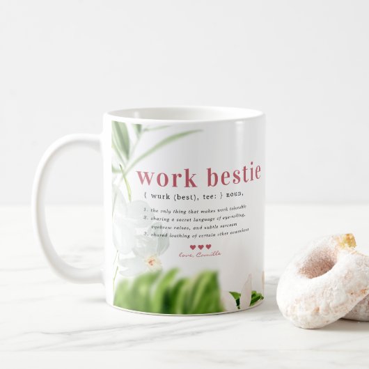 Work Bestie | オフィスフレンド マグカップ 名入れ (ドーナツ)