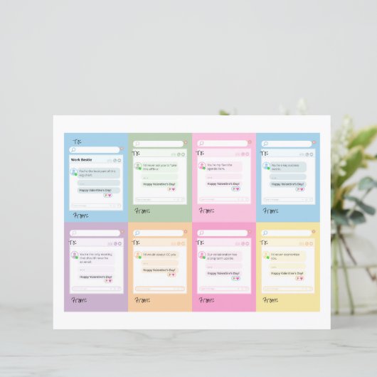Work Bestie Valentine Day Card, Corporate Pun (スタンド正面)
