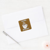 Work Buddy Coffee Cute Design – Office Humor Shirt スクエアシール (封筒)