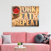 Work eat repeat キャンバスプリント (インサイチュ (リビング))