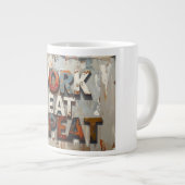 Work eat repeat ジャンボコーヒーマグカップ (正面右)