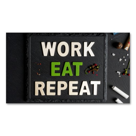Work eat repeat マグネット名刺 (正面)