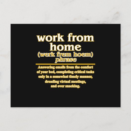 Work From Home Definition Employees Officer Worker 案内ポストカード (正面)