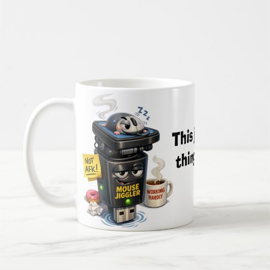 Work From Home - Mouse Jiggler コーヒーマグカップ (左)
