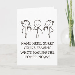 Work Goodbye Gift leaving card coffee lover カード