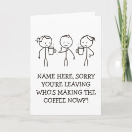 Work Goodbye Gift leaving card coffee lover カード