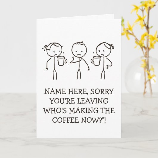 Work Goodbye Gift leaving card coffee lover カード (黄色い花)