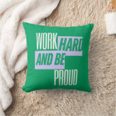 Work Hard and Be Proud, Motivational Quote クッション (ブランケット)