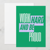 Work Hard and Be Proud, Motivational Quote 招待状 (正面/裏面)