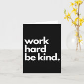 Work Hard Be Kind Insrational Motivational Workout カード (黄色い花)