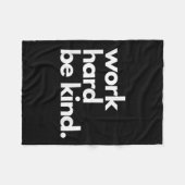 Work Hard Be Kind Insrational Motivational Workout フリースブランケット (正面(横))