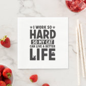 Work Hard Cat Better Life International Cat Day スタンダードランチョンナプキン (インサイチュ)