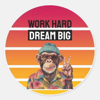 WORK HARD DREAM BIG ラウンドシール