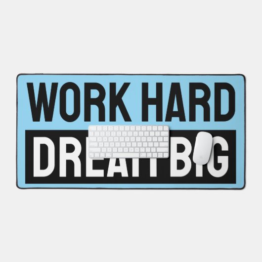 work hard dream big blue デスクマット (キーボード&マウス)