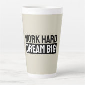 Work Hard Dream Big Motivational Inspirational カフェラテマグ (正面)