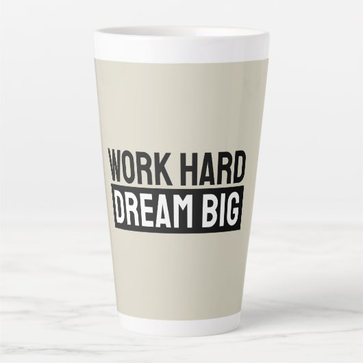 Work Hard Dream Big Motivational Inspirational カフェラテマグ (正面)