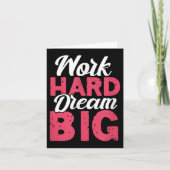 Work Hard Dream Big Motivational Insration Encoura カード (正面)