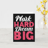 Work Hard Dream Big Motivational Insration Encoura カード (黄色い花)