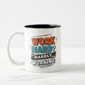 Work Hard? Hardly Working – Funny Work Giftful ツートーンマグカップ (左)
