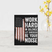 Work Hard In Silence Let Success Be Your Noise (on カード (黄色い花)