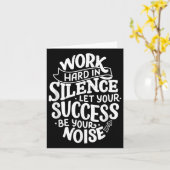 Work Hard In Silence Let Your Success Motivation Q カード (黄色い花)