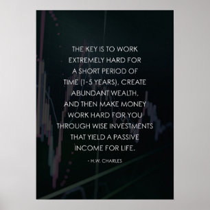 Work Hard - Make Money Work For You - Motivational ポスター