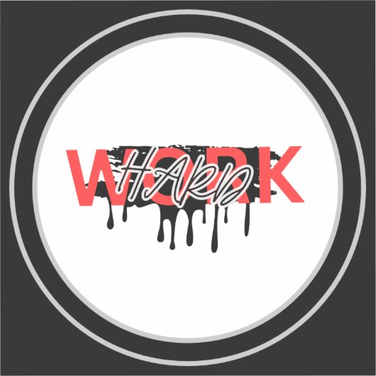 Work Hard Motivational  シール (正面)