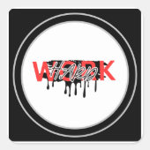 Work Hard Motivational  スクエアシール (正面)