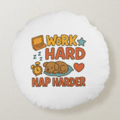 Work Hard Nap Harder ラウンドクッション (裏面)