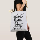 Work Hard Pray Hard Tote Bag トートバッグ (クローズアップ)