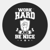 Work Hard Quotes Insration Motivational Saying  ラウンドシール (正面)