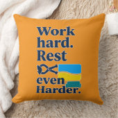 Work Hard Rest Even Harder Beach Lifestyle Design クッション (ブランケット)