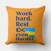 Work Hard Rest Even Harder Beach Lifestyle Design クッション (正面)