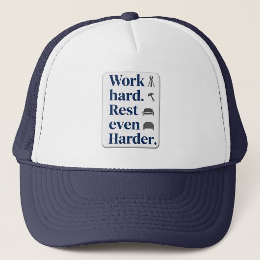 Work Hard Rest Even Harder Bold Typography Shirt キャップ (正面)