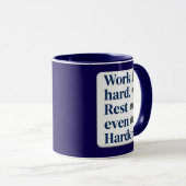 Work Hard Rest Even Harder Bold Typography Shirt マグカップ (正面右)