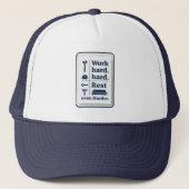 Work Hard Rest Even Harder Minimal Worker Design キャップ (正面)