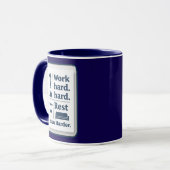 Work Hard Rest Even Harder Minimal Worker Design マグカップ (正面左)