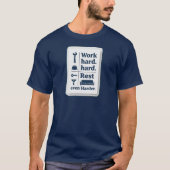Work Hard Rest Even Harder Minimal Worker Design Tシャツ (正面)