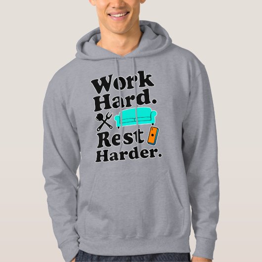 Work Hard Rest Harder Funny Lifestyle Shirt パーカ (正面)