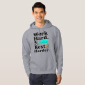 Work Hard Rest Harder Funny Lifestyle Shirt パーカ (正面フル)