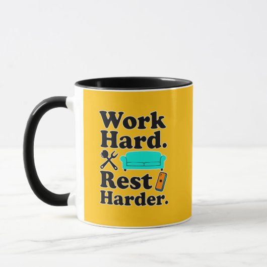 Work Hard Rest Harder Funny Lifestyle Shirt マグカップ (左)