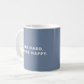 Work Hard, Retire Happy Periwinkle Retirement Mug コーヒーマグカップ (正面左)